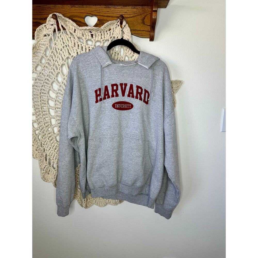 Harvard University Vintage Champion Gray Hoodie Size XL